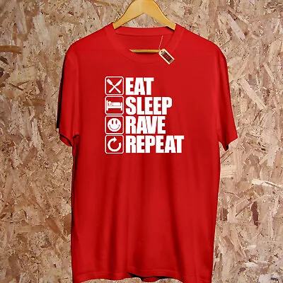 Buy Eat Sleep RAVE Repeat T-Shirt Music Dance Ibiza DJ Party Song Gift Raver Hoodie • 12.95£