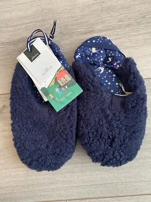 Buy Joules Slippers Blue  Fluffy Unicorn  Size 12-13 New With Tag • 3£