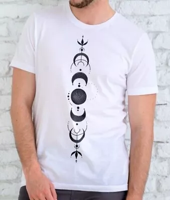 Buy Moon Phases T Shirt Moon Graphic Tee Gift Unisex Men Women Totem With Moon Phase • 8.99£