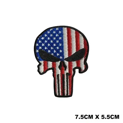 Buy USA Punisher Skull Face Movie Logo Embroidered Sew/Iron On Patch Patches • 2.49£