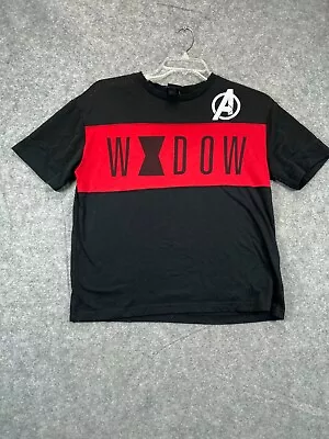 Buy Marvel Black Widow Her Universe T Shirt Women S Small Black Red Logo Mesh Sleeve • 13.25£