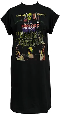 Buy Bride Of Frankenstein Womens Horror High Neck T-Shirt Dress Halloween Monster • 29.50£