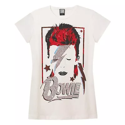 Buy Amplified Womens/Ladies Aladdin Sane David Bowie T-Shirt NS5611 • 37.07£