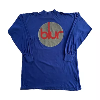 Buy Early 90’s Blur Band Logo Vintage Long Sleeve T-Shirt Size L Britpop Oasis 1990s • 195£