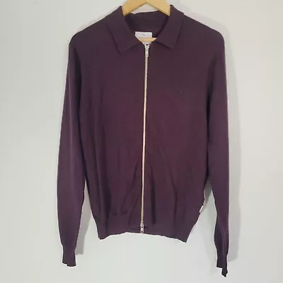 Buy Mens PETER WERTH Cardigan Jacket Small Dark Red/Burgundy Thin Knit Full Zip • 14.90£