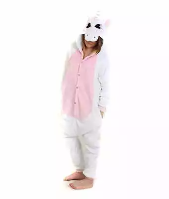 Buy Womens Adult Kigurumi Unicorn Animal Pyjamas Cosplay 1 Piece Jump Suit Pjs Pink • 9.99£