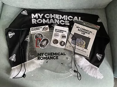 Buy My Chemical Romance VIP Merch Draw String Bag Scarf Poncho Badges Patches MCR • 60£