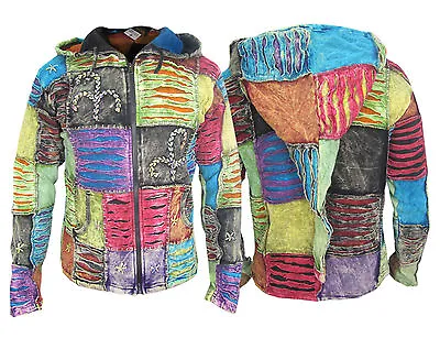 Buy Hippie Men Ribs Patch Cotton Pixie Pointed Hood Slashed Razorcut Casual Jackets • 39.99£