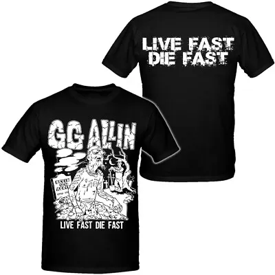 Buy GG Allin - Live Fast Die Fast - T-Shirt S-XXXXL, ANAL CUNT Punk Rock Metal • 14.67£