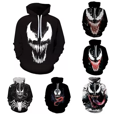 Buy Kids Adults Marvel Venom Hoodie 3D Print Sweatshirt Pullover Top Jacket Coat • 9.99£