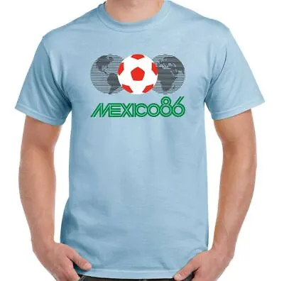 Buy Mexico 86 T-Shirt Football Mens Retro 1986 World Cup Logo Kit England Retro Top • 10.99£
