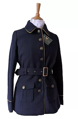 Buy Smart Ladies Ness Navywool Belted Field Jacket  Size 10 • 40£