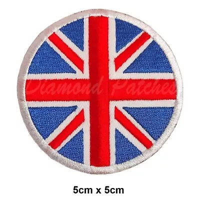 Buy British Union Jack Round Country Flag Embroidery Patch Iron Sew On Badge Biker • 2.49£
