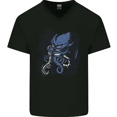 Buy Cyberpunk Cthulhu Kraken Octopus Mens V-Neck Cotton T-Shirt • 9.99£