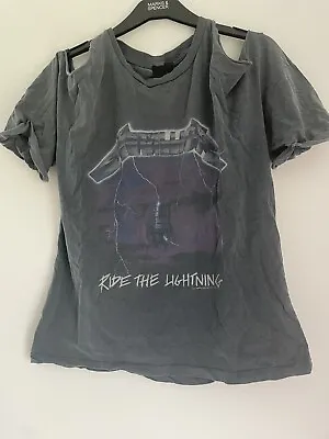 Buy Metalica Ride The Lightning Tour Top Reworked For Topshop Size 10 • 15£