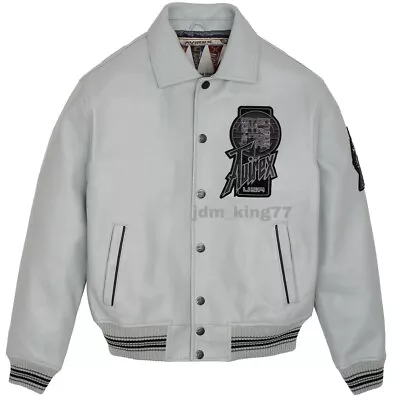 Buy Mens Avirex Genuine Cowhide Leather Bomber Jacket American Flight Leather Jacket • 157.87£