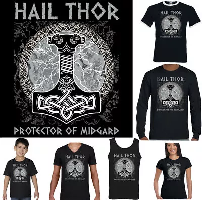 Buy Viking T-Shirt Mens Hail Thor Protector Of Midgard Funny Sons Odin Hammer Unisex • 11.49£