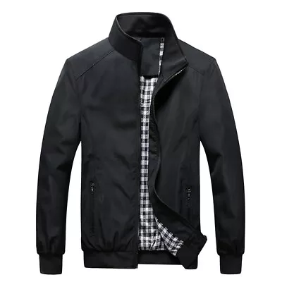 Buy Mens Jacket Smart Causal Bomber Jacket Men Spring Jackets For Men Black Navy • 26.14£