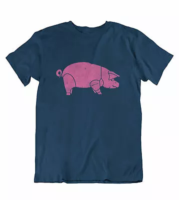 Buy Ladies Organic T-Shirt Pig Music Worn By Dave Gilmour Pink Floyd Rock Festival • 10.45£