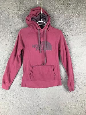 Buy The North Face Womens Long Sleeve Pullover Burgundy Hoodie Drawstring Size XS • 14.67£