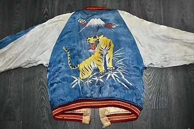 Buy Vtg 50s Japanese Reversible Embroidered Silk Souvenir Jacket Tiger Sukajan S/M • 250£