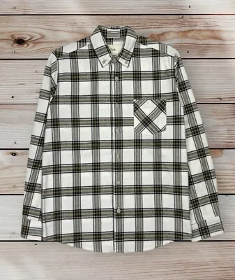 Buy Folk Clothing Flannel Shirt Size 4 Large Ecru Brown Tartan Plaid Denver • 59£