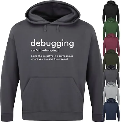 Buy DEBUGGING HOODIE Funny Slogan Geek Nerd PC Programmer IT Computer CSS HTML Top • 15.99£