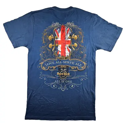 Buy Hard Rock Cafe London T Shirt Size S Blue Mens Graphic Tee Big Print • 15.19£