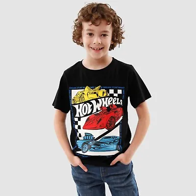 Buy Hot Wheels T-Shirt For Boys | Boys Hot Wheels Tee | Kids Racecar T Shirt • 11.99£