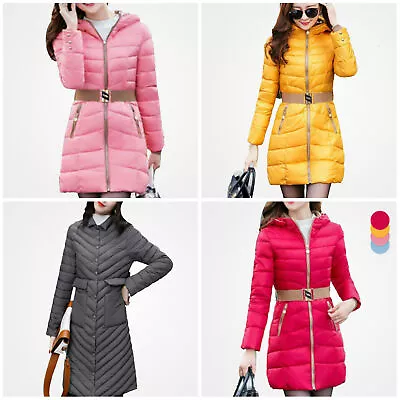 Buy New Women's Quilted Padded Puffer Jacket Ladies Jacket Warm Winter Long Coat • 18.99£