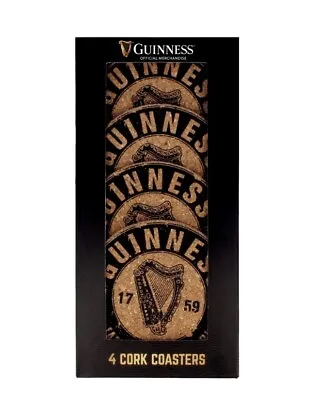 Buy NEW GUINNESS Official Merchandise - 4 Pack CORK COASTERS Irish Stout Beer Merch • 14.40£