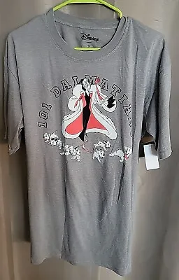 Buy Ladies S/CH (3/5) Juniors Disney 101 Dalmatians Cruella Deville Gray Shirt New  • 4.82£