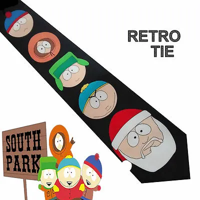 Buy New South Park Retro Neck Ties  South Park Christmas BIG Santa & The Boy's Black • 3.50£