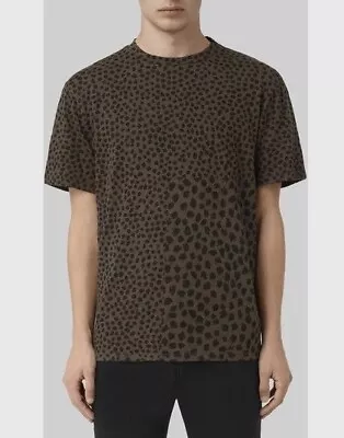 Buy Allsaints LEOPARD POLKA Crew T Shirt Brown Cotton Tee Men’s Oversized Large • 23.99£