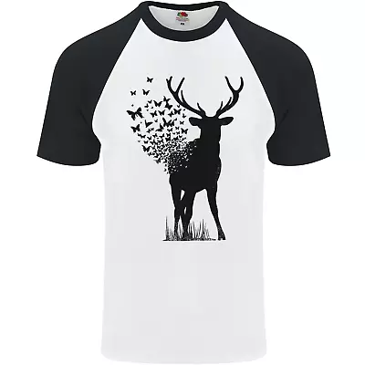 Buy Abstract Butterfly Deer Ecology Environment Mens S/S Baseball T-Shirt • 8.99£