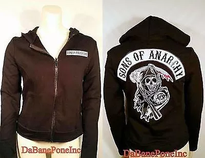 Buy Authentic Sons Of Anarchy Soa Highway Fleece Zip Up Juniors Hoodie Jacket S-2Xl • 69.10£