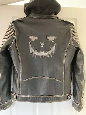 Buy Suicide Squad Black Leather Jacket “The Killing Jacket” Joker Halloween Small • 55£