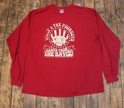 Buy Willy & The Poorboys - Creedence - Long Sleeve T Shirt - Red - XXL Gildan Ultra • 15£