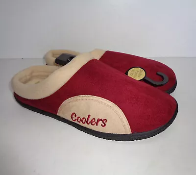 Buy New Coolers Mens Slippers Burgundy Warm Comfort Slip On Winter Mules Sizes 7-12 • 9.48£