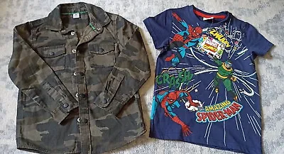 Buy New Clothes Marvel Comics T-Shirt SuperHeroes Spiderman Camuflage Jacket 5 Years • 7.50£