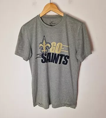 Buy The Nike Tee Mens Size M Grey Dri Fit T-shirt 'Go Saints' New Orleans Saints NFL • 11£