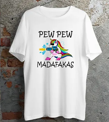 Buy Pew Pew Madafakas T Shirt LGBT Unicorn Rainbow  Gift Unisex Men's Ladies T Shirt • 7.99£