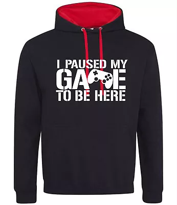 Buy Mens Gaming Hoodie Hoody Hooded Sweatshirt I Paused My Game To Be Here Gamer • 18.99£
