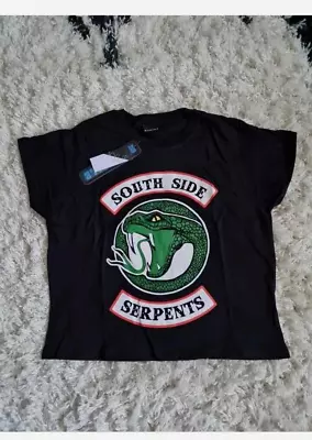 Buy Girls Riverdale South Side Serpents Cropped T-shirt Size M/9-10+ New • 4.99£