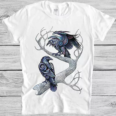 Buy Hugin And Munin Ravens Norse Mythology Viking God Odin Gift Tee T Shirt M563 • 6.70£