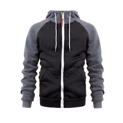 Buy Men Sweatshirt Comfort Hooded Jacket Casual Coat Work Zip Up Jumper Hoodie • 13.29£