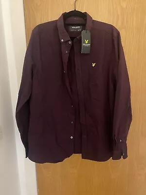 Buy Lyle And Scott Regular Fit Flannel Pocket Shirt Dark Red Size XL BNWT • 45£