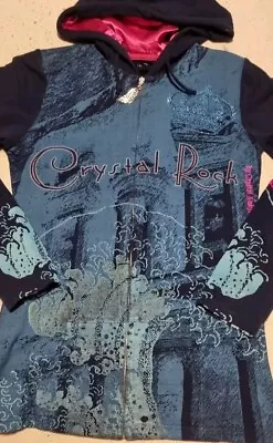 Buy Crystal Rock Christian Audigier Full Zip Hoodie Jacket - Size Small 17  P2P  • 19.99£