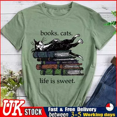 Buy UK Books Cats Life Is Sweet T Shirt Tee • 9.75£