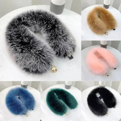Buy Faux Mink Fur Hood Trim DIY Replacement Fluffy Collar Detachable For Winter Coat • 6.49£